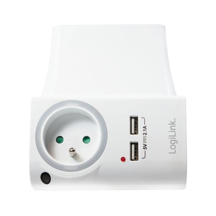 LogiLink Cargador con 2 puertos USB-A y enchufe CEE 7/5, 10.5 W, Blanco LogiLink Cargador con 2 puertos USB-A y enchufe CEE 7/5, 10.5 W, Blanco