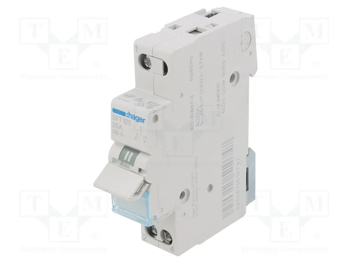 HAGER Interruptor de grúa SP3T 25A 230VAC gris HAGER Interruptor de grúa SP3T 25A 230VAC gris