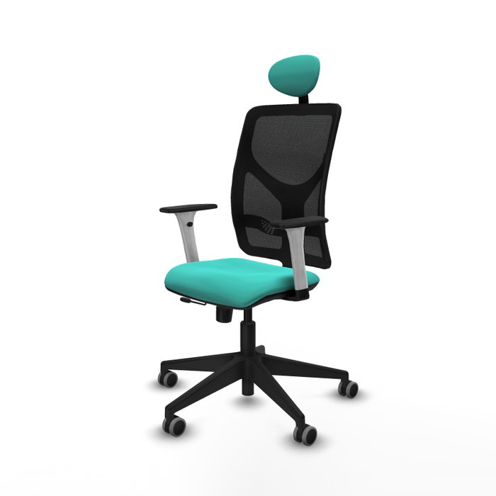 PIQUERAS Y CRESPO Silla de oficina Motilla con mecanismo Sincro/Traslack color Turquesa y Negro PIQUERAS Y CRESPO Silla de oficina Motilla con mecanismo Sincro/Traslack color Turquesa y Negro
