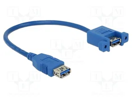 DeLOCK Cable USB 3.2 Gen 1 de 0,25 m con conectores USB A hembra a USB A hembra, Azul