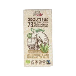 Chocolates Sole Tableta de Chocolate Negro 73% Cacao con Agave - 100 g Eco