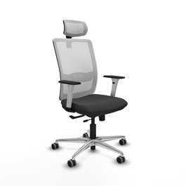 PIQUERAS Y CRESPO Silla de oficina Haches Gris oscuro y Blanco