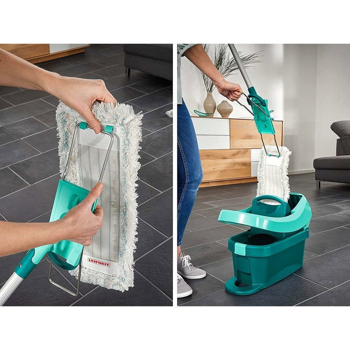 Leifheit fregona profi xl micro duo telescopio verde, mango telescÓpico 80 a 135 cm 367786