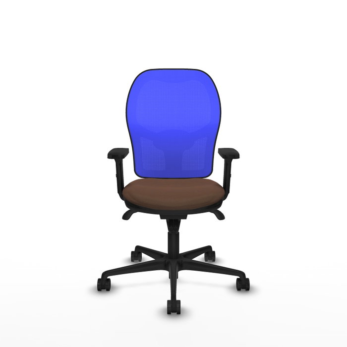 PIQUERAS Y CRESPO Silla de oficina Jorquera con mecanismo Sincro, tela marrón y malla azul