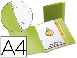 Liderpapel Carpeta de 2 anillas redondas 15 mm Verde translúcido DIN A4