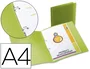 Liderpapel Carpeta de 2 anillas redondas 15 mm Verde translúcido DIN A4