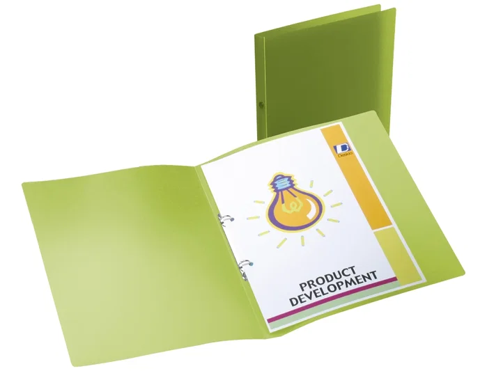 Liderpapel Carpeta de 2 anillas redondas 15 mm Verde translúcido DIN A4