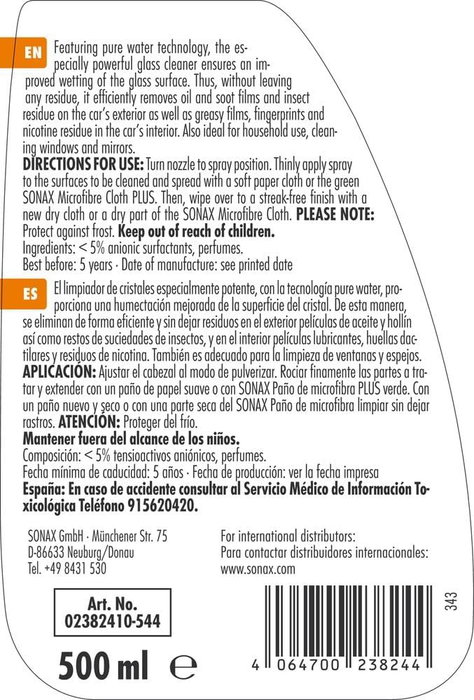Sonax XTREME Limpia Cristales 500ml Sonax XTREME Limpia Cristales 500ml