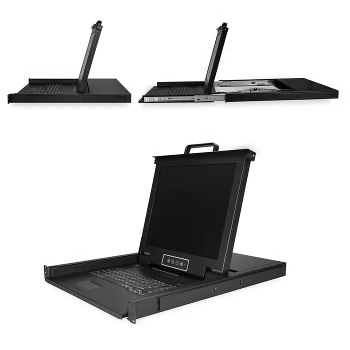 StarTech Consola KVM de montaje en rack 1U con monitor LCD de 17 y 8 puertos VGA