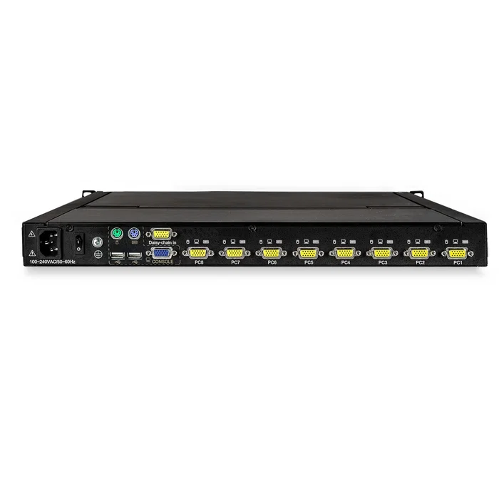 StarTech Consola KVM de montaje en rack 1U con monitor LCD de 17 y 8 puertos VGA