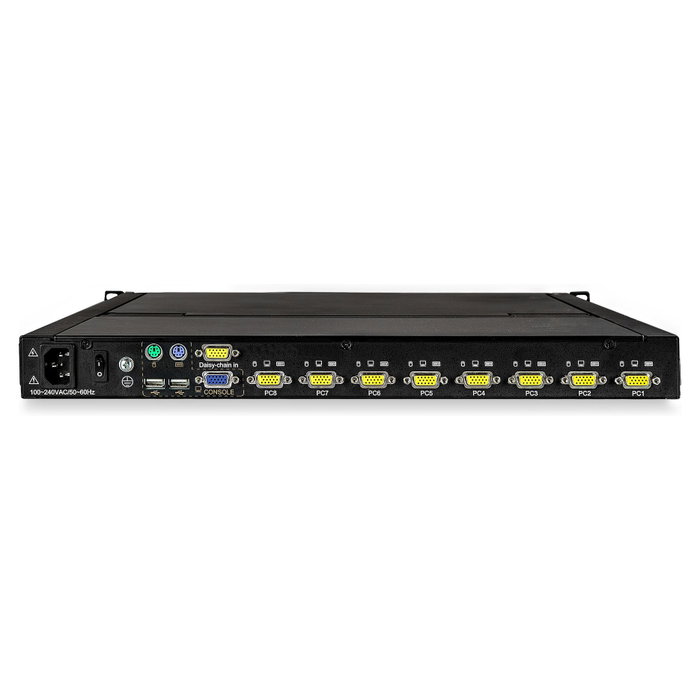 StarTech Consola KVM de montaje en rack 1U con monitor LCD de 17 y 8 puertos VGA