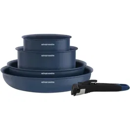 Arthur Martin AM8896 Batería de Cocina 5 Piezas Aluminio Revestimiento Cerámico Azul, Apto para Todo Tipo de Fuegos, Incluida Inducción