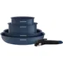 Arthur Martin AM8896 Batería de Cocina 5 Piezas Aluminio Revestimiento Cerámico Azul, Apto para Todo Tipo de Fuegos, Incluida Inducción