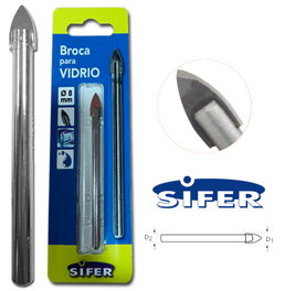 SIFER Broca para cristal Ø8 mm