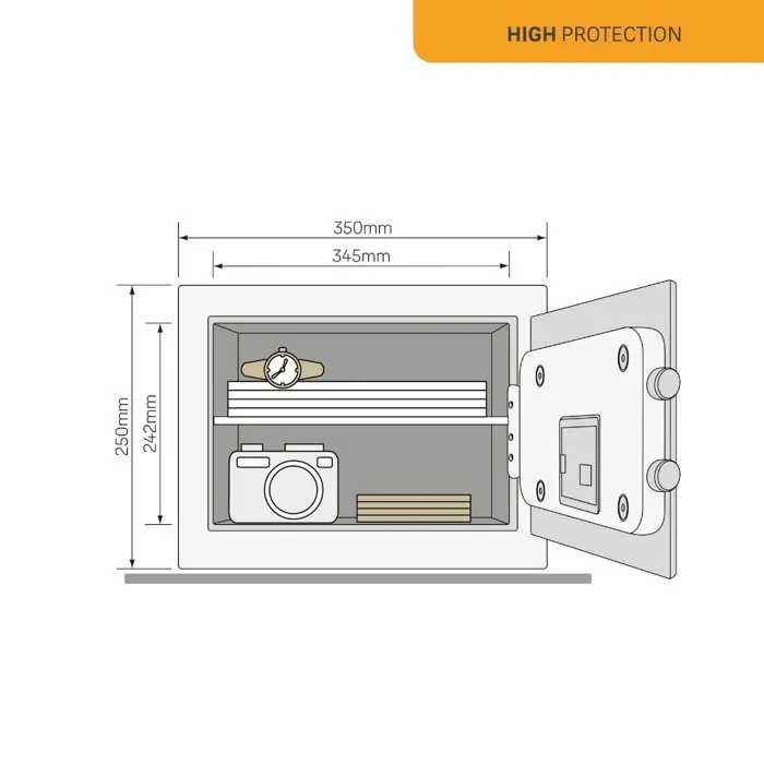 Yale YSEB/250/EB1 Caja fuerte de seguridad con cerradura electrónica y huella dactilar H.25 x W.35 x D.30 cm Yale YSEB/250/EB1 Caja fuerte de seguridad con cerradura electrónica y huella dactilar H.25 x W.35 x D.30 cm