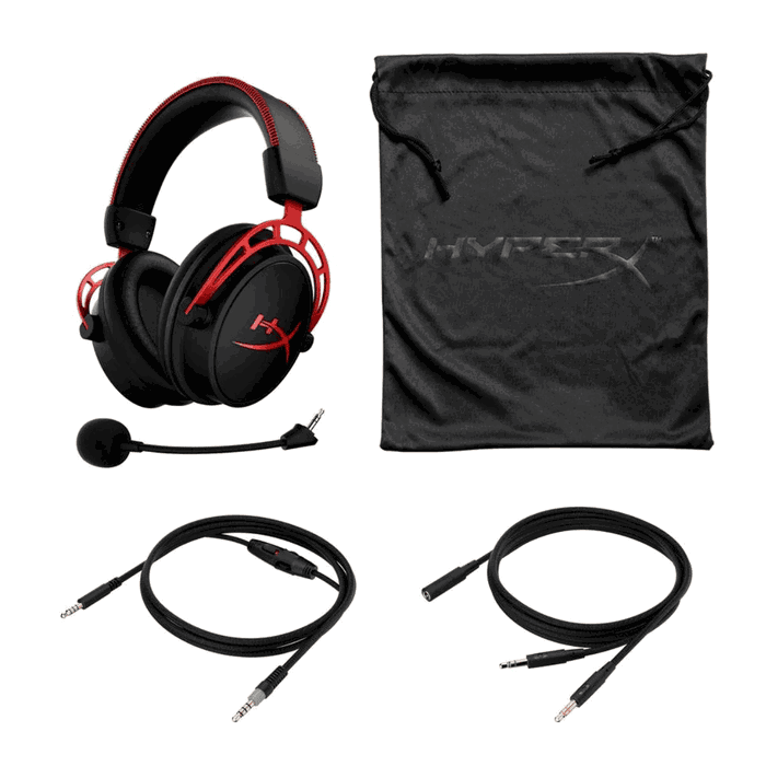 HyperX 4P5L1AM Auriculares Gaming con Micrófono, Rojo