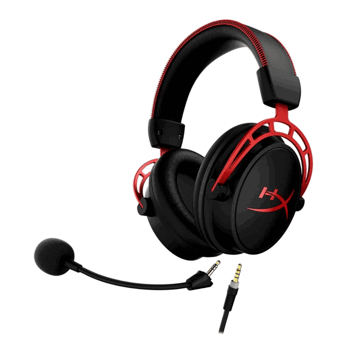 HyperX 4P5L1AM Auriculares Gaming con Micrófono, Rojo