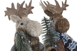 DKD Home Decor Figura Navidad Alpina Natural Beige 16 x 35 x 15 cm (2 Unidades)