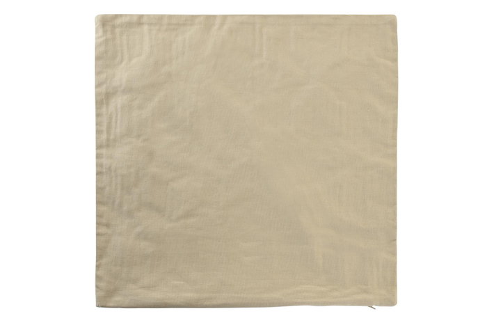 DKD Home Decor Funda Cojín Beige 1 x 50 x 50 cm Algodón y Poliéster con Cremallera Oculta