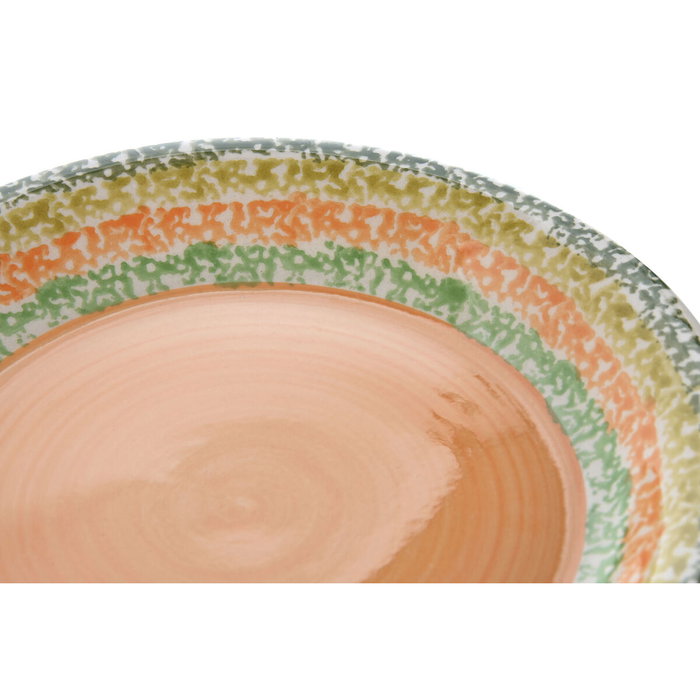 DKD Home Decor Set de Vajilla de Gres Naranja 2 Piezas