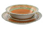 DKD Home Decor Set de Vajilla de Gres Naranja 2 Piezas