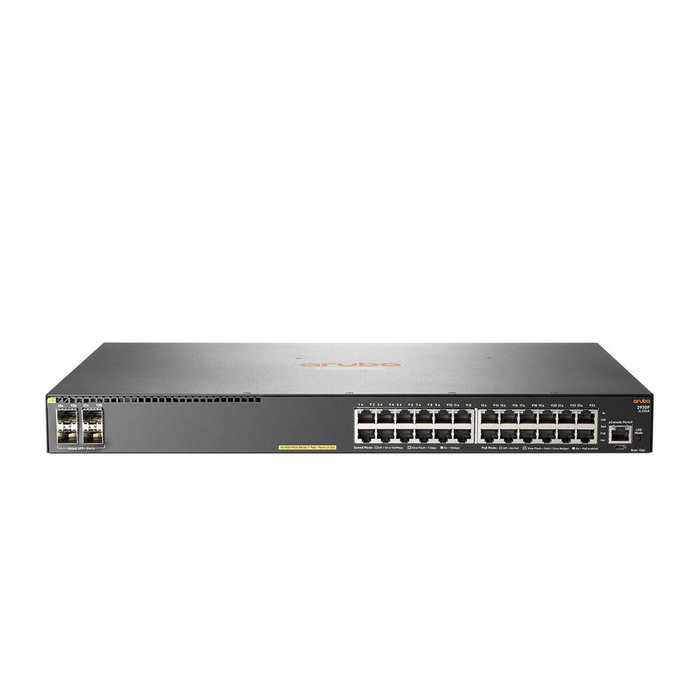 HPE Aruba 2930F Switch 24 Puertos Gigabit PoE+ (370W) 4 Puertos SFP+ 10GbE 128 Gbit/s