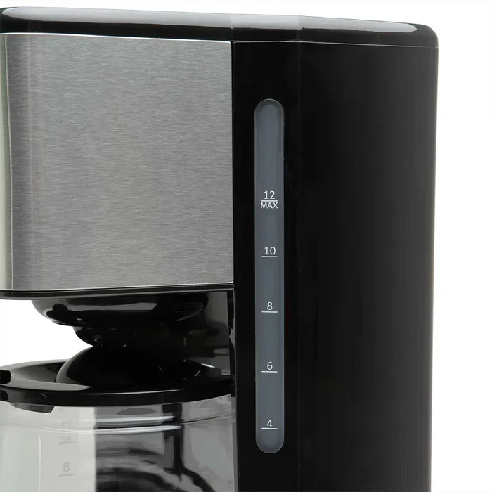 Orbegozo CG 6015 Cafetera de Goteo Programable con Reloj Digital, 15 Tazas (1.5L), Panel Táctil LED, Filtro Permanente, Negro y Acero Inoxidable