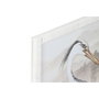 DKD Home Decor Cuadro de Garza en Ratán y Cristal, Pack de 2 unidades, 50x2,5x70 cm