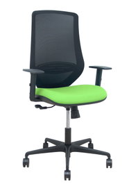 PIQUERAS Y CRESPO Silla Mardos con mecanismo sincro, malla negra y asiento pistacho