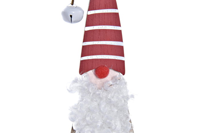 DKD Home Decor Figura Navidad Tradicional Papa Noel Natural Rojo Blanco MDF Poliester 4 x 25 x 9.5 cm (12 Unidades)