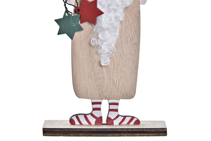 DKD Home Decor Figura Navidad Tradicional Papa Noel Natural Rojo Blanco MDF Poliester 4 x 25 x 9.5 cm (12 Unidades)