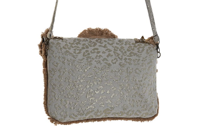 DKD Home Decor Bolso Mediterraneo Beige Crema Viscosa Polyester 33 x 25 x 3 cm (4 Unidades)