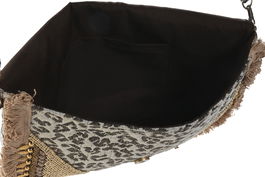 DKD Home Decor Bolso Mediterraneo Beige Crema Viscosa Polyester 33 x 25 x 3 cm (4 Unidades)