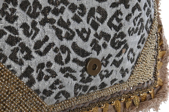 DKD Home Decor Bolso Mediterraneo Beige Crema Viscosa Polyester 33 x 25 x 3 cm (4 Unidades)