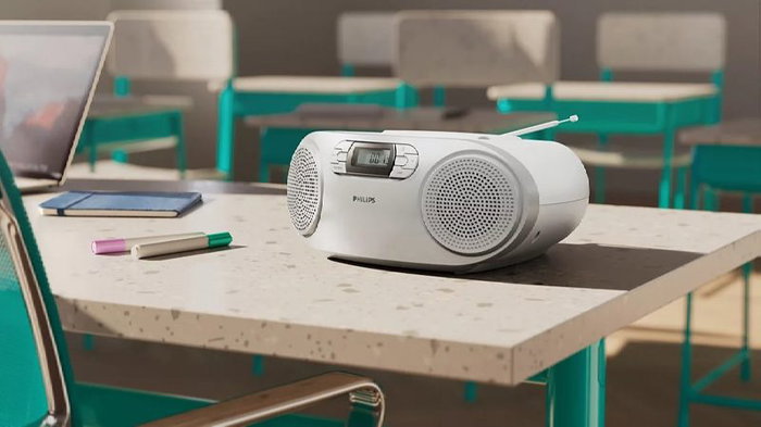Philips TAZ2000S/10 Radio CD con Bluetooth y USB Plata