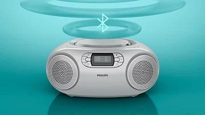 Philips TAZ2000S/10 Radio CD con Bluetooth y USB Plata