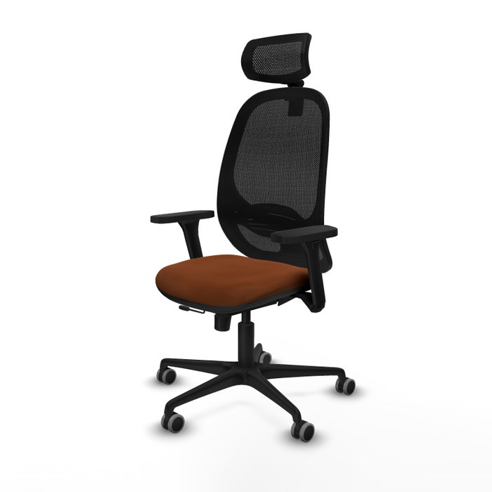 PIQUERAS Y CRESPO Silla de oficina Cilanco con mecanismo Sincro/Traslack Marrón/Negro