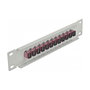 DeLOCK Panel de conexión de fibra óptica 12 puertos SC Simplex 10″ Gris/Violeta