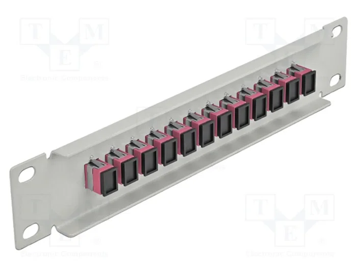 DeLOCK Panel de conexión de fibra óptica 12 puertos SC Simplex 10 pulg. gris/violeta DeLOCK Panel de conexión de fibra óptica 12 puertos SC Simplex 10 pulg. gris/violeta