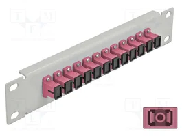 DeLOCK Panel de conexión de fibra óptica 12 puertos SC Simplex 10 pulg. gris/violeta