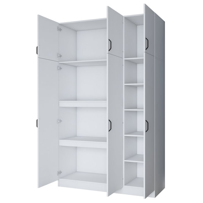 Hanah Home Armario BA104 - 1989 Blanco 145x239x55 cm Fabricado en Tablero de Partículas Recubierto de Melamina
