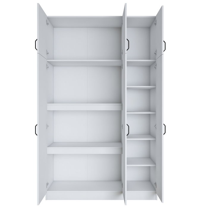 Hanah Home Armario BA104 - 1989 Blanco 145x239x55 cm Fabricado en Tablero de Partículas Recubierto de Melamina