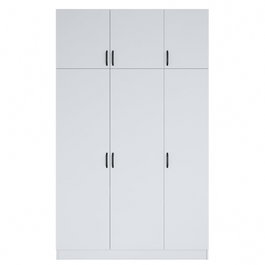 Hanah Home Armario BA104 - 1989 Blanco 145x239x55 cm Fabricado en Tablero de Partículas Recubierto de Melamina