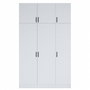 Hanah Home Armario BA104 - 1989 Blanco 145x239x55 cm Fabricado en Tablero de Partículas Recubierto de Melamina