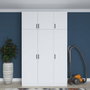 Hanah Home Armario BA104 - 1989 Blanco 145x239x55 cm Fabricado en Tablero de Partículas Recubierto de Melamina