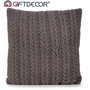 GIFTDECOR Cojín Lana Gris Oscuro 60x60cm Surtido de 4