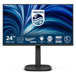 Philips 24B2U3301 Monitor 23.8" Full HD IPS de 60.5cm para Negocios, 1920x1080, 4ms, 120Hz, USB-C 90W, HDMI, DP, Altavoces, Negro