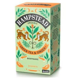 Hampstead Infusión de Jengibre y Té Verde con Limoncillo 20 Sobres Certificación Demeter