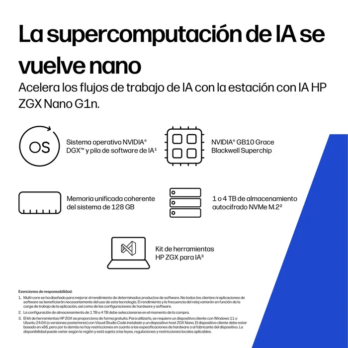 HP ZGX Nano G1n GB10 con 128 GB RAM y 2 TB SSD