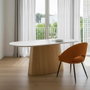 Ixia Mesa de Comedor Blanco-Natural con Tablero Cerámico
